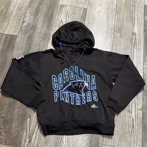Vintage NFL Carolina Panthers embroidered patch black blue hoodie unisex S/M